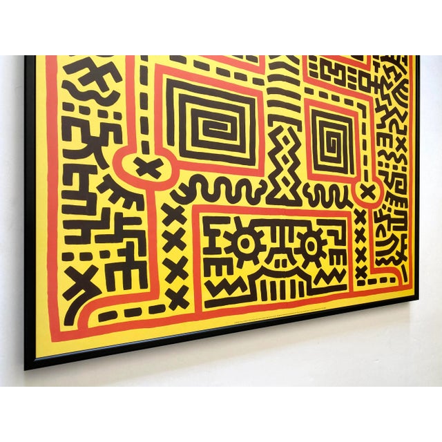 Keith Haring Estate Vintage 1999 Lithograph Print Large Framed Pop Art Poster " Untitled " 1983 For Sale In Kansas City - Image 6 of 13