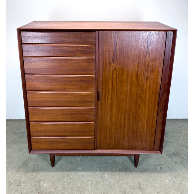 Brown Svend Madsen for Falster Mobelfabrik Danish Mid-Century Modern Teak Dresser / Armoire For Sale - Image 8 of 12