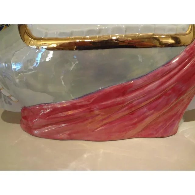 Ceramic 1940's Vintage Italian Glazed Ceramic Bust by Santa Maria For Sale - Image 7 of 10