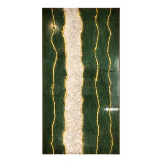 Emerald River Illuminated Wall Art in Natural Quartz Crystals by Sev Art Gallery For Sale