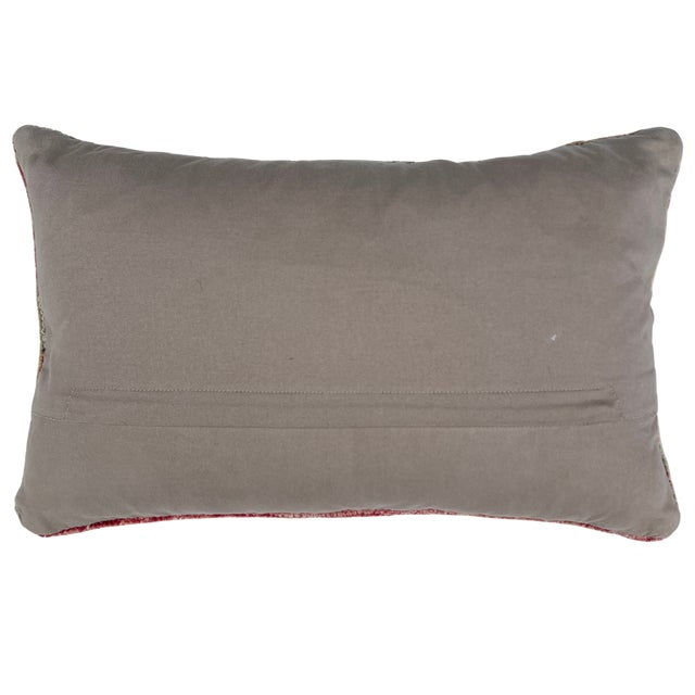 Mid 20th Century Vintage Turkish Rug Pillow For Sale - Image 5 of 5