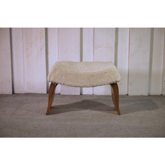 Art Deco Walnut Stool, 1940s For Sale - Image 6 of 10