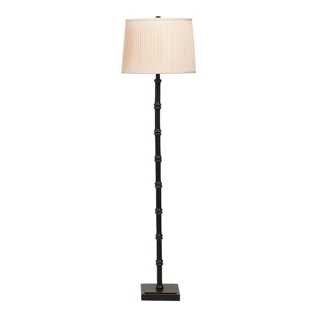 Lauderdale Bamboo Black Floor Lamp For Sale