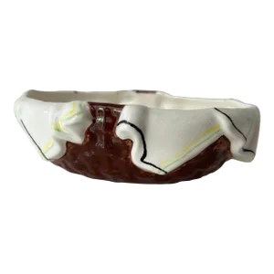 Mid Century Ceramic Faux “napkin” Bowl