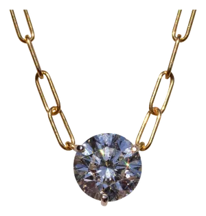 The Drop: Ladies 18 karat Diamond Drop Solitaire Necklace with 2.60 Carat Diamond