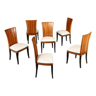 Set of 6 Eliel Saarinen 'Cranbrook' Dining Chairs, Refinished and Reupholstered For Sale