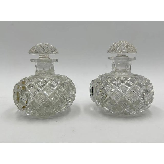 Napoleon III Crystal Perfume Bottles with Enameled Roses Decor from Baccarat, Set of 2 For Sale - Image 13 of 13