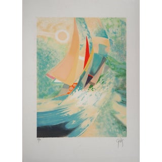 Daniel Gelis, Bateau en haute mer, Lithograph For Sale