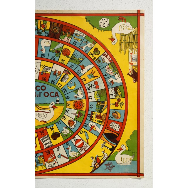 Illustration 1930's Italian Board Game "Giuoco Dell'oca" (Goose Game) For Sale - Image 3 of 5