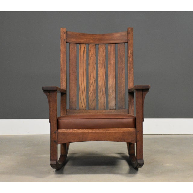 Arts & Crafts 1910s L&jg Stickley Rocking Chair Mission Arts and Crafts For Sale - Image 3 of 11