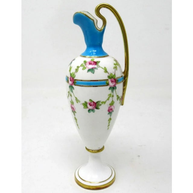 Ceramic Antique Minton Staffordshire Porcelain Ewer, Urn & Vase with Roses- 3 Pieces For Sale - Image 7 of 9