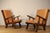 1960s Brutalist Armchairs in Oak and Velvet, 1960s-1970s, Set of 2 For Sale - Image 5 of 18