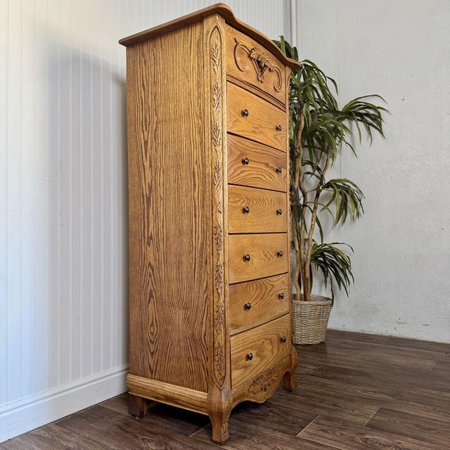 Vintage Oak Lingerie Chest of Drawers- Oakwood Interiors Versailles Collection For Sale - Image 4 of 12