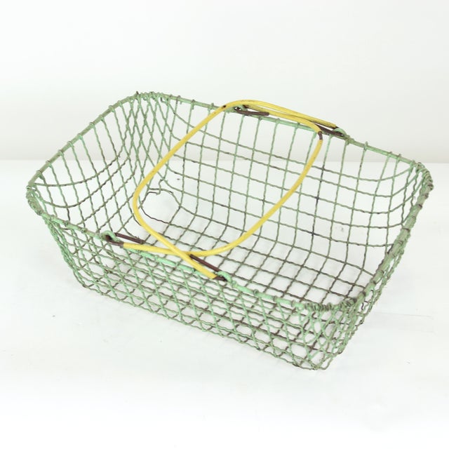 Metal Vintage Czechoslovakian Wire Shopping Basket, 1960s For Sale - Image 7 of 8