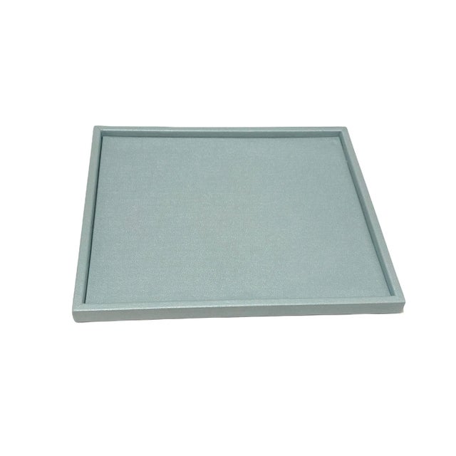 AURA Aura London Teal Leather Tray For Sale - Image 4 of 4