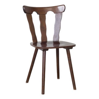 1950s French Wood Brutalist Chair For Sale