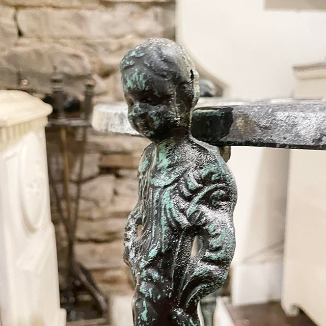 1940s Art Nouveau Metal Plant Stand or End Table For Sale - Image 4 of 5