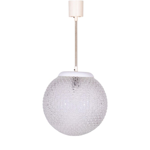Mid-Century Chandelier in Chromed Steel, Glass, and Plastic, Czech, 1960s For Sale
