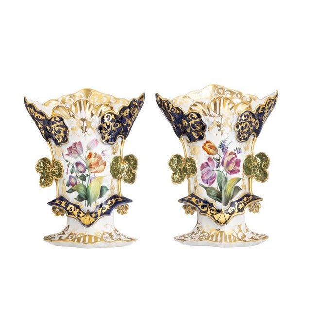 19th Century Vieux Paris Porcelain Altar Vases, Set of 2 For Sale - Image 6 of 6