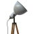 1950s Vintage Industrial Wooden and Gray Enamel Tripod Spotlight Floor Lamp For Sale - Image 5 of 7