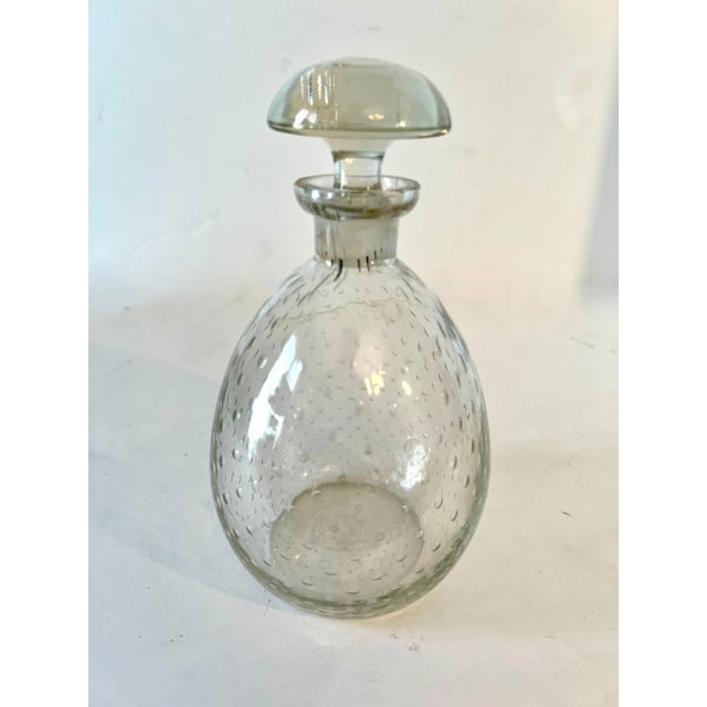 Modern Small Glass Decanter with Bubbles and with Stopper For Sale - Image 3 of 7
