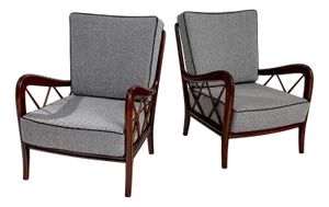 Set of Lounge Chairs attributed to Paolo Buffa, Italy, 1950s