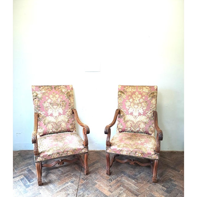 French Walnut Mouton Leg Armchairs, Late 19th Century, Set of 2 For Sale - Image 6 of 8