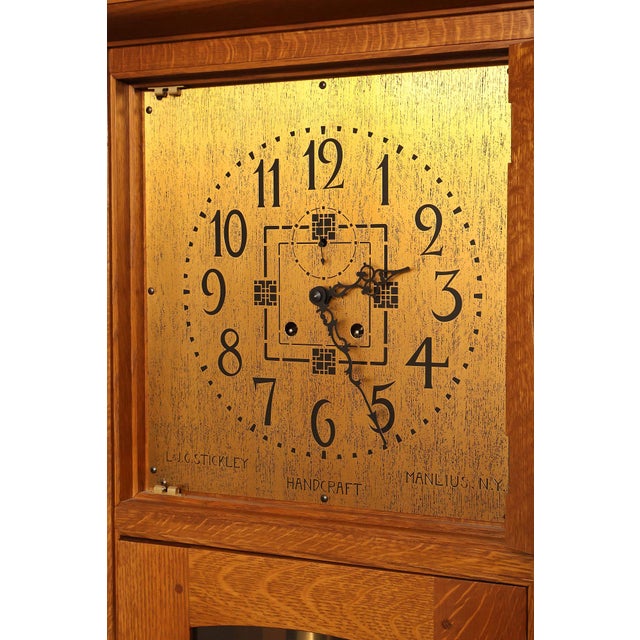 Stickley Stickley Mission Collection Oak Tall Case Clock For Sale - Image 4 of 18