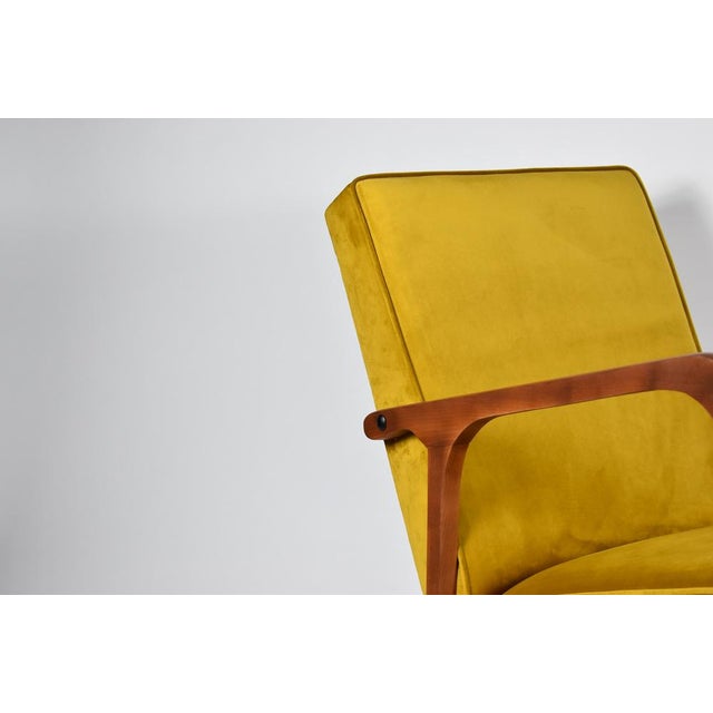 Armchair Model 04-B in Yellow Velour, 1960 For Sale - Image 12 of 14