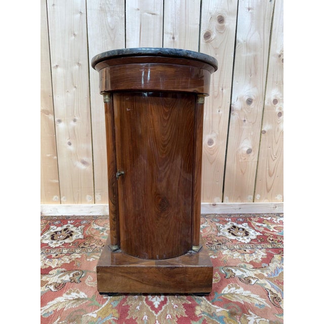Empire Nightstand with Marble and Gilt Brass For Sale - Image 9 of 9