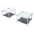 Square Chrome & Brass Smoked Glass Shelf Mirrored Top End Side Tables - A Pair For Sale