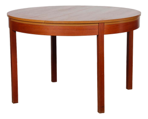 Round Extendable Teak Dining Table, 1970s