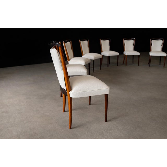 Set of Eight Dining Chairs in Solid Rosewood & Upholstered Fabric by Giuseppe Scapinelli, Brazilian Modern, 1950s For Sale In New York - Image 6 of 15