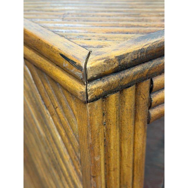 Faux Split Reed Style Side Table in the Manner of Gabriella Crespi For Sale - Image 10 of 13