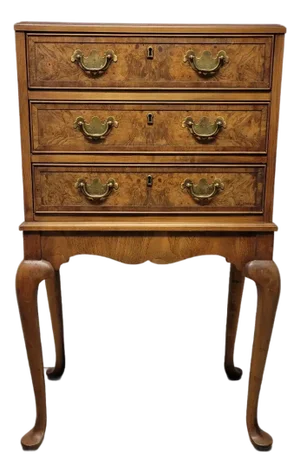 Hekman Walnut Burl & Oak Silverware Flatware Chest With Side Slides