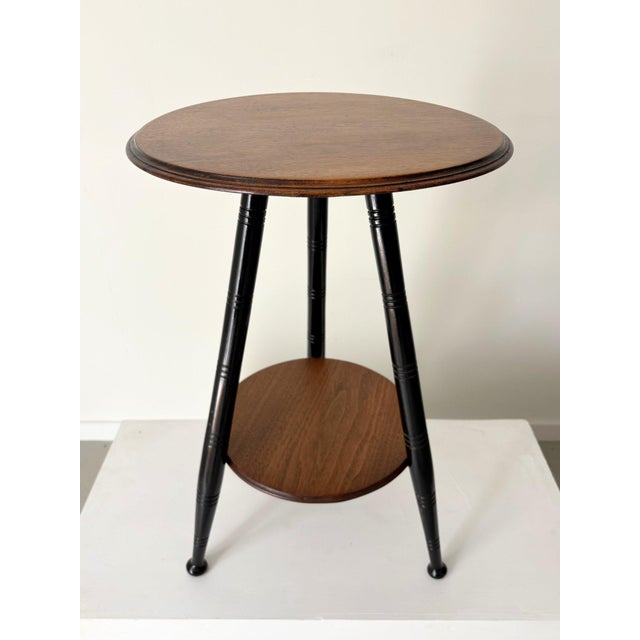 Antique Ebonised and Turned Wooden Side Table, 1890s For Sale - Image 3 of 9