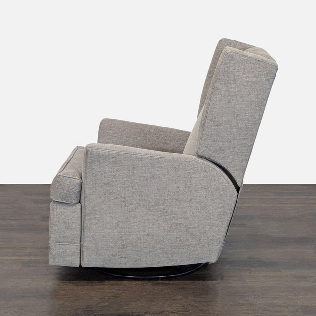 Pottery Barn Pottery Barn Wingback Recliner Swivel Glider Lounge Chair in Gray For Sale - Image 4 of 6