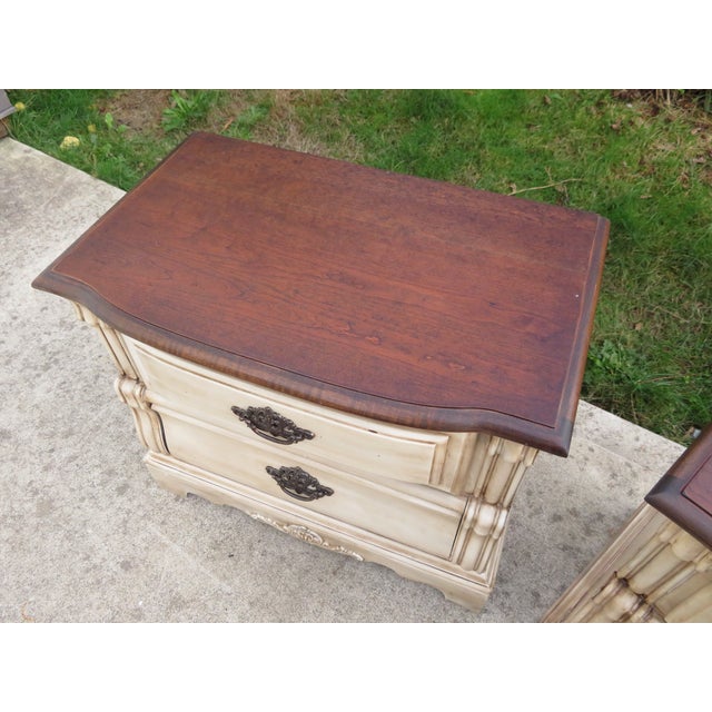 Stanley Furniture Vintage Pair of French Country Nightstands by Stanley Furniture For Sale - Image 4 of 11