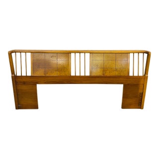 Mid-Century Walnut & Burled King Headboard For Sale