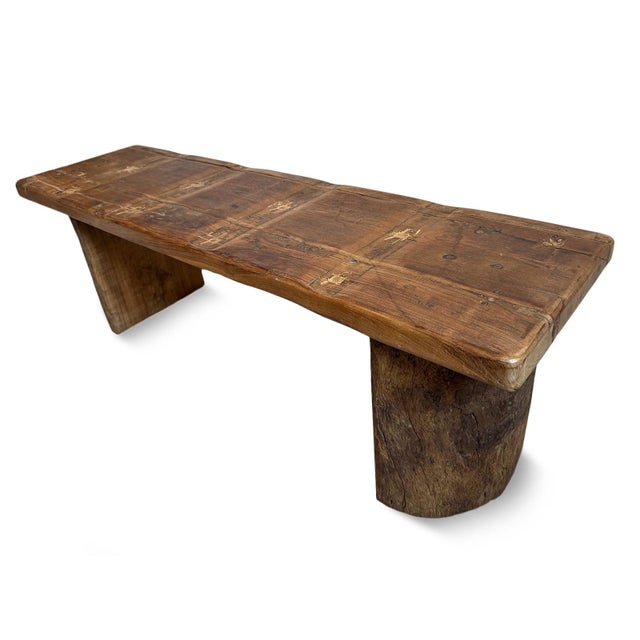 Vintage Log & Panel Rustic Bench For Sale - Image 9 of 10