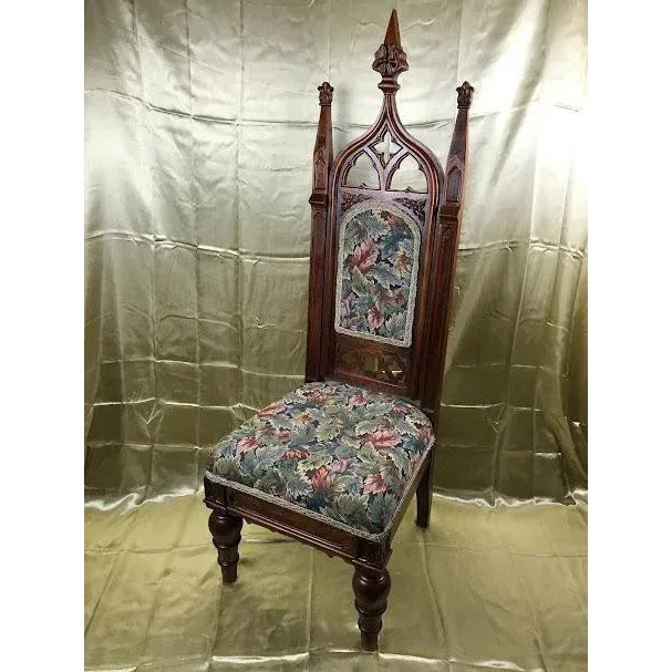 The Throne of the High Church: Late 19th Century Gothic Revival Oak Accent Chair For Sale - Image 11 of 11