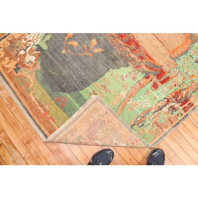 Early 20th Century Jolly Deer Pictorial Karabagh Conversation Rug For Sale - Image 12 of 18