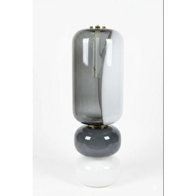 Floor lamps in Murano glass and brass. Pir of Murano glass floor lamps, 2000s Grey White Color Glass Material New...