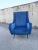 Single 50s armchair, in blue velvet.