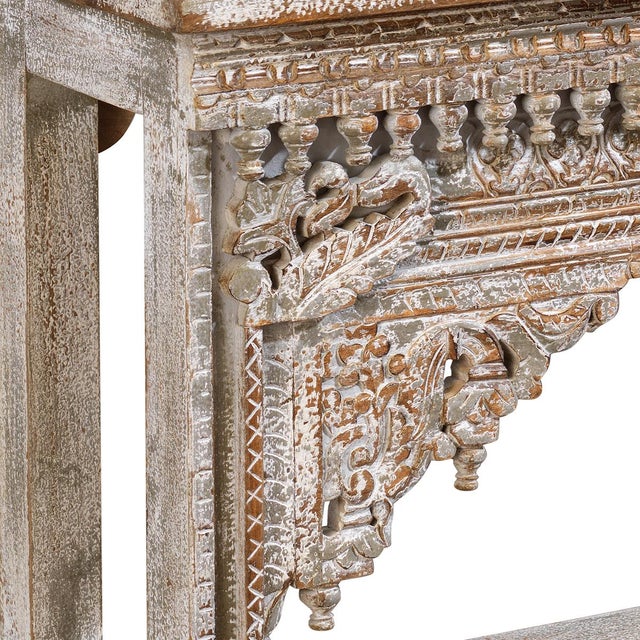 Vintage Carved Cream Console, 1940s For Sale - Image 6 of 7