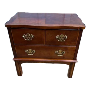 Vintage Lane Cherry Inlaid 2 Drawer Small Nightstand