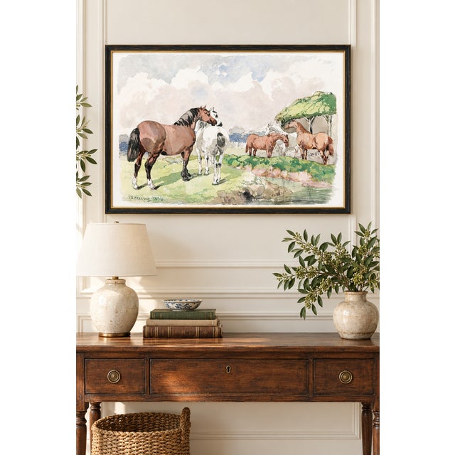 Bunny Williams Home 1850 Vintage English Equestrian Art Print by John Frederick Herring - 12" X 8" For Sale - Image 4 of 9