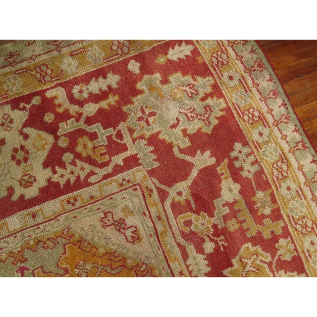 Antique Large Square Green Oushak Rug - 13'8" x 15'3" For Sale - Image 12 of 12