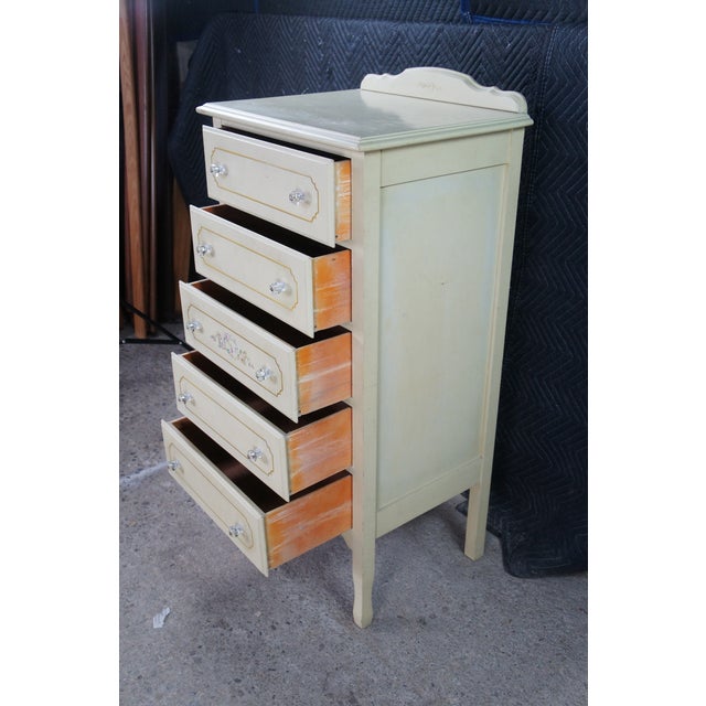 Vintage French Provincial White Painted Lingerie Chest Semainier Dresser Chic 45" For Sale - Image 6 of 12
