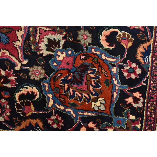 Mashad Rug 9’8” X 12’3” Red Wool Vintage Traditional Hand-Knotted Carpet For Sale - Image 4 of 15
